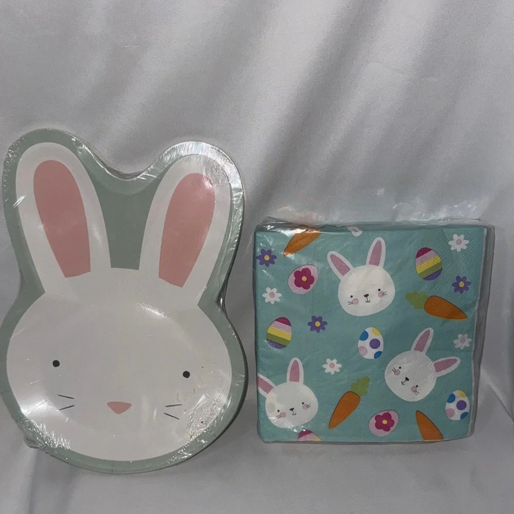 Easter Bunny Party Bundle of 12ct Plates & 40 Napkins